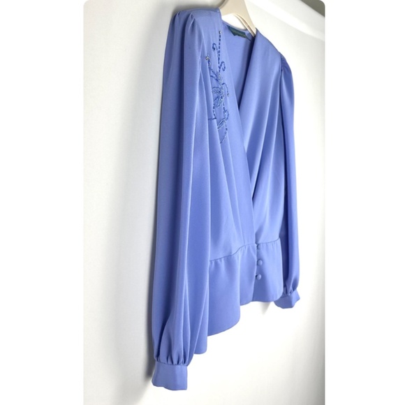 Vintage 1980’s Two Piece Set - Mother of the Bride - Blue - Jacket + Skirt Set - Picture 6 of 8